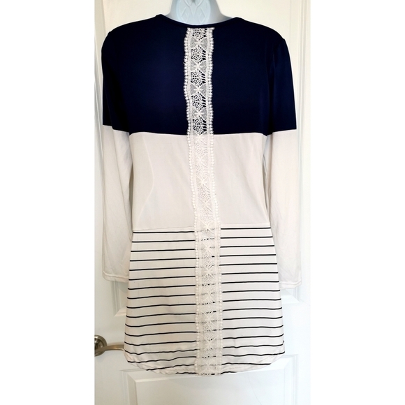 NWOT NAVY Long sleeve blue white nautical jersey tunic top sz s - Picture 5 of 11